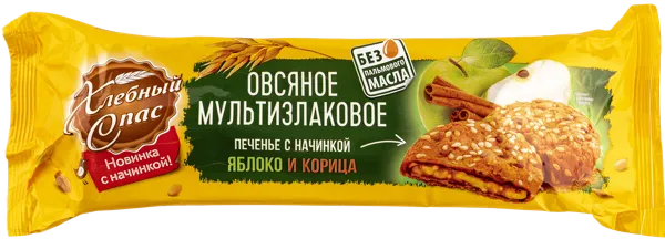 Изображение Печенье овсяное Хлебный спас яблоко корица Диал-К м/у, 250 г