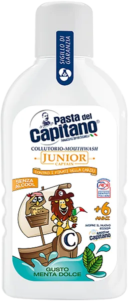 Изображение Ополаскиватель для рта 6+ Дель капитано мягкая мята детский Фармасьютичи п/у, 400 мл