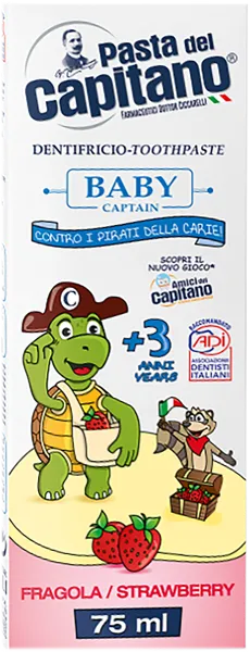 Изображение Зубная паста детская с 3 лет Дель капитано клубника Фармасьютичи к/у, 75 мл