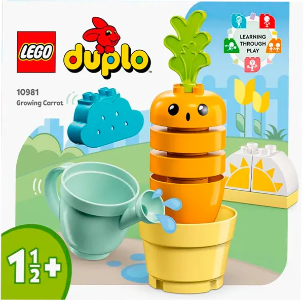 Изображение Конструктор с 1,5 лет 10981 Лего дупло растущая морковка Лего к/у, 1 шт