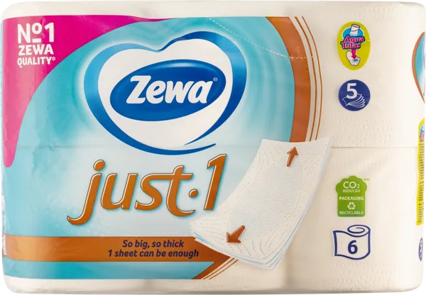 Изображение Туалетная бумага 5ти слойная Зева джаст ван белая 70 листов Эссити м/у, 6 шт