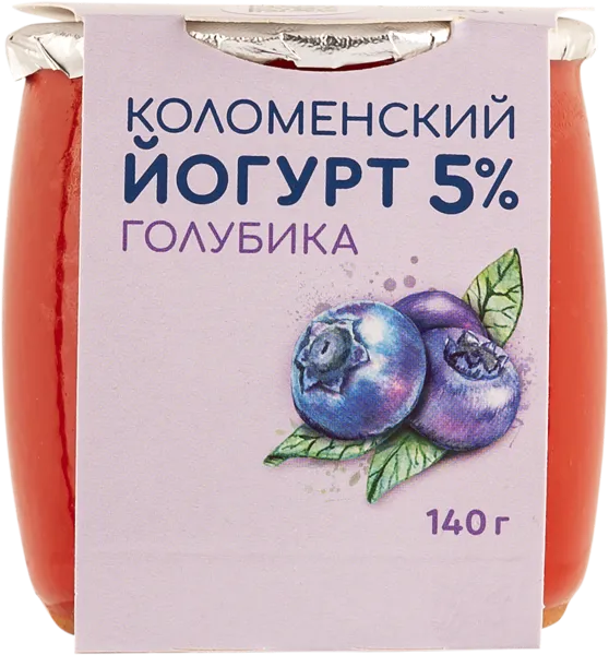 Изображение Йогурт 5% Коломенское голубика Коломенское к/б, 140 г