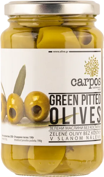 Изображение Оливки без косточки Карпос зеленые Халкидики 121/140 Хигас Георгиадис с/б, 355 г