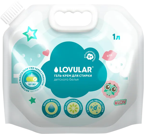 Изображение Гель-крем для стирки Ловулар свит кисс детский 0+ Ловулар ЛТД м/у, 1 л