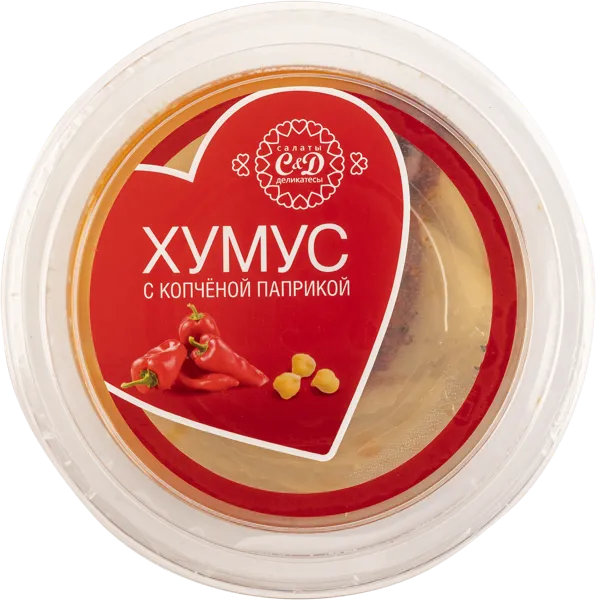 Изображение Хумус Салаты и деликатесы с копченой паприкой Салаты и деликатесы п/б, 200 г
