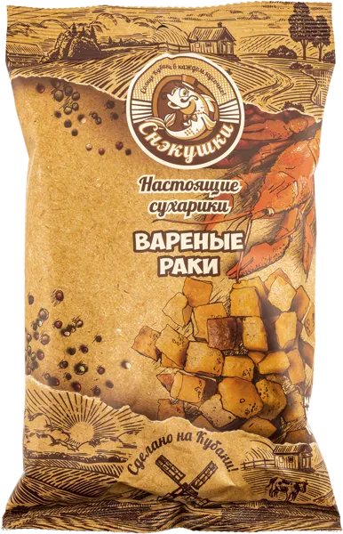 Изображение Сухарики пшеничные Снэкушки вареные раки Фишка м/у, 80 г