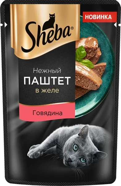 Изображение Корм для кошек Шеба паштет говядина в желе Марс м/у, 75 г