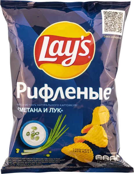 Изображение Чипсы картофельные Лейс сметана лук рифленые Фрито Лей м/у, 70 г