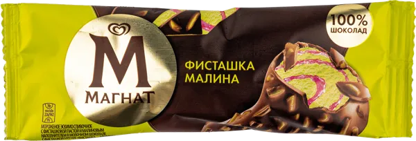 Изображение Мороженое сливочное эскимо Магнат фисташка с малиной Юнилевер Русь м/у, 65 г