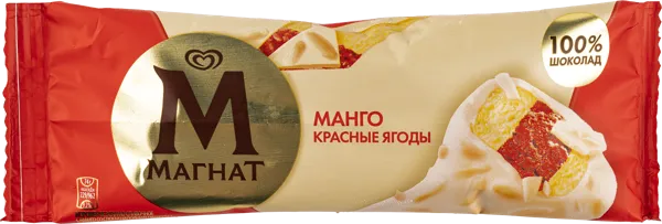 Изображение Мороженое сливочное эскимо Магнат манго с красными ягодами Юнилевер Русь м/у, 67 г