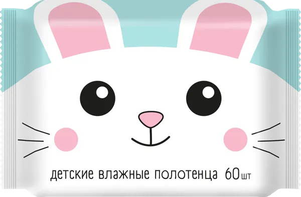 Изображение Полотенца влажные детские Смарт ромашка, алоэ, витамин Е Авангард ООО п/у, 60 шт