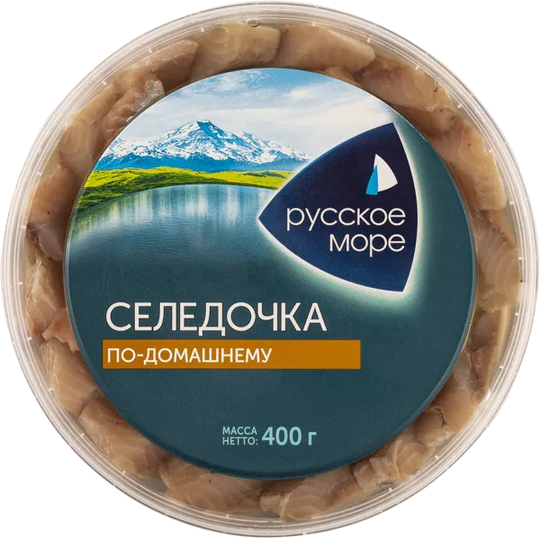 Изображение Пресервы филе-кусочки в масле Русское Море селедочка по-домашнему Русское Море п/у, 400 г