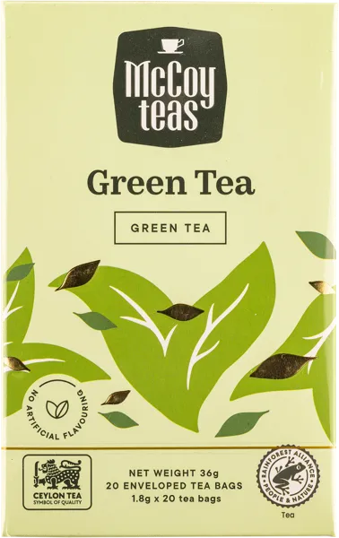 Изображение Чай зеленый в пакетиках Маккой Маккой Цейлон кор, 20*1,8 г