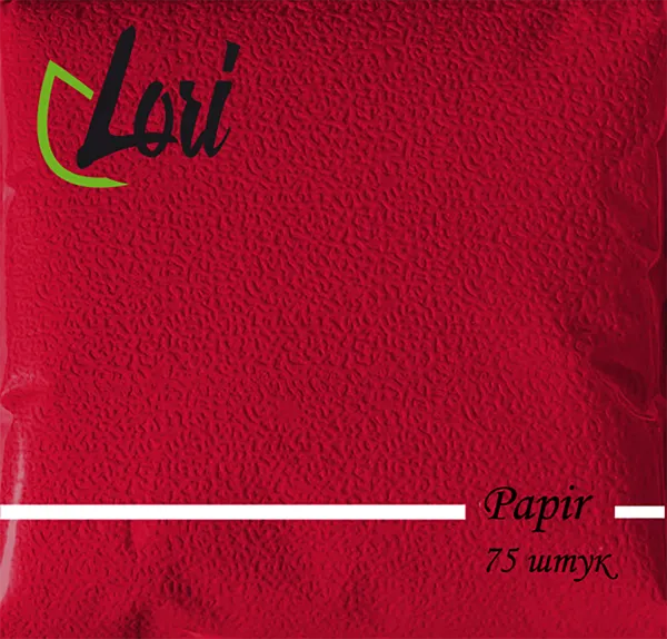 Изображение Салфетки 1-слойные Лори бордовые 24*24 см Фабрика Люкс м/у, 75 шт