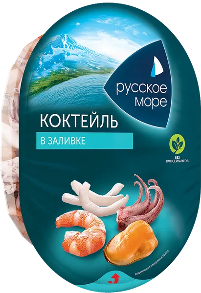 Изображение Пресервы в заливке Русское Море коктейль из морепродуктов Русское Море п/у, 180 г