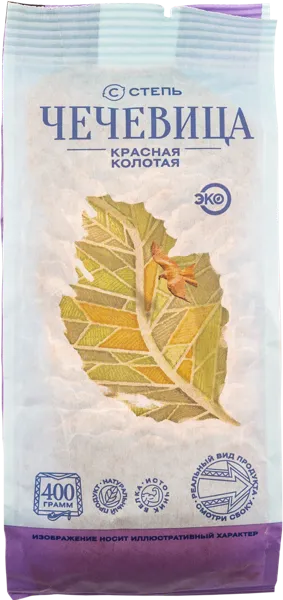 Изображение Чечевица красная Агрохолдинг Степь колотая Инвестпром-Опт м/у, 400 г