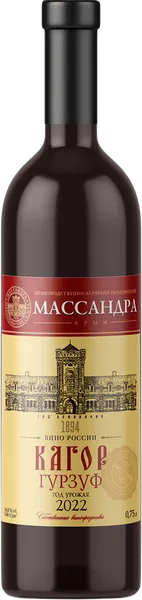 Изображение Вино красное десертное Кагор гурзуф Массандра с/б, 0,75 л