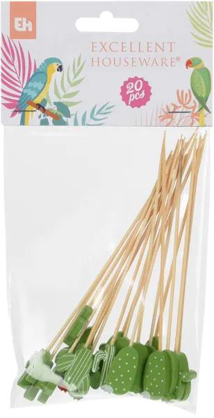 Изображение Шпажки 12см для коктейлей Купман тропики бамбук Купман Интернэшнл , 20 шт