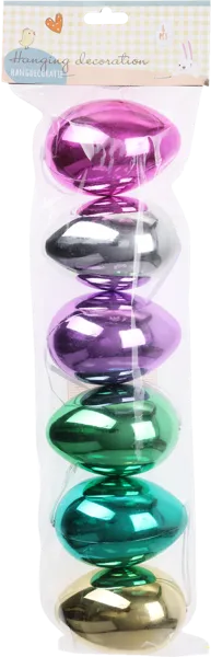 Изображение Подвеска 8см пасхальная Купман яйцо цветное глянцевое Купман Интернэшнл м/у, 6 шт