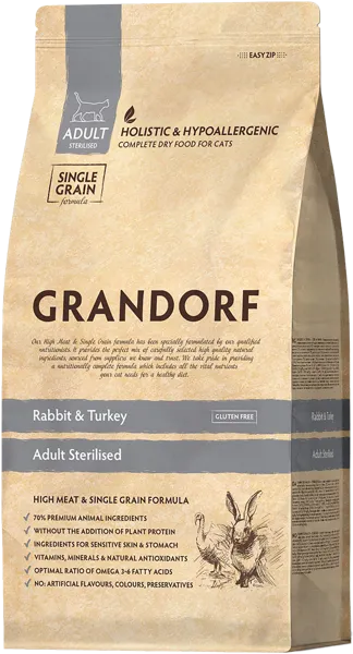 Изображение Корм для стерилиз кошек Грандорф кролик индейка Юнайтед Петфуд м/у, 2 КГ
