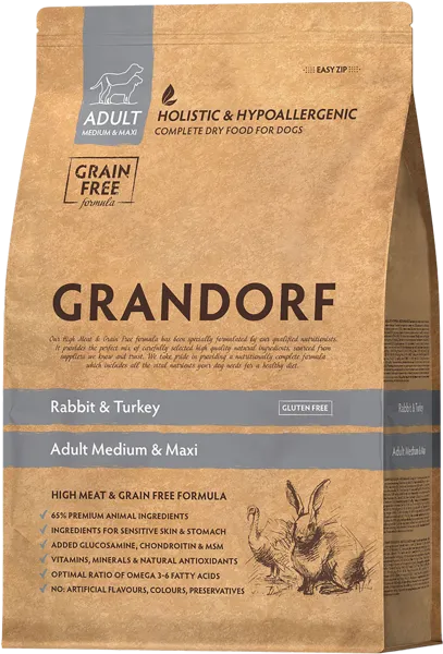 Изображение Корм для собак Грандорф кролик индейка Юнайтед Петфуд м/у, 3 КГ