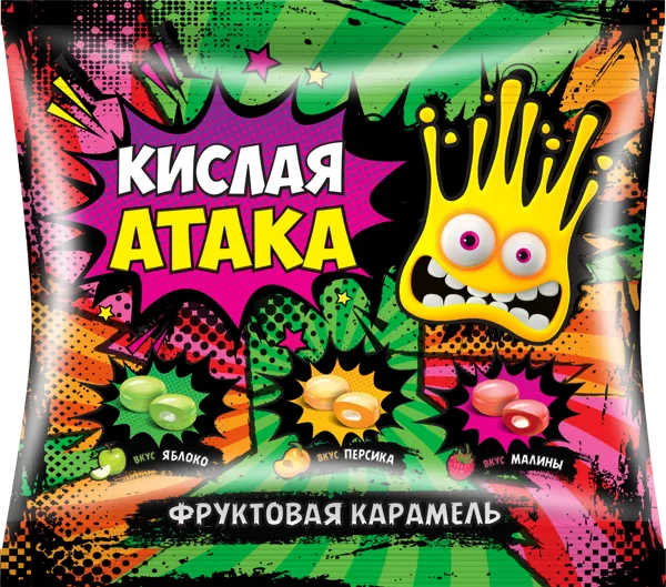 Изображение Конфеты жевательные Кислая Атака с кислым центром Сладкая сказка м/у, 40 г