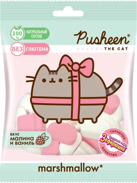 Изображение Зефир маршмеллоу Пушин малина ваниль Сладкая сказка м/у, 125 г