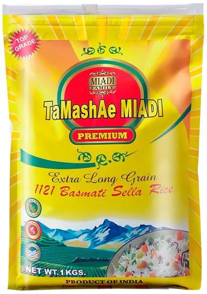 Изображение Рис пропаренный длиннозерный Тамаша Миади Премиум басмати селла Бансал Файн Фуд м/у, 1 КГ