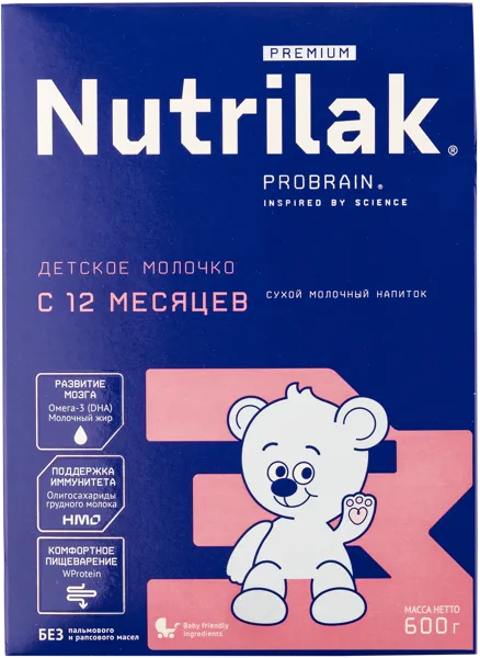 Изображение Смесь с 12 мес Нутрилак Премиум 3 молочная Нутритек кор, 600 г