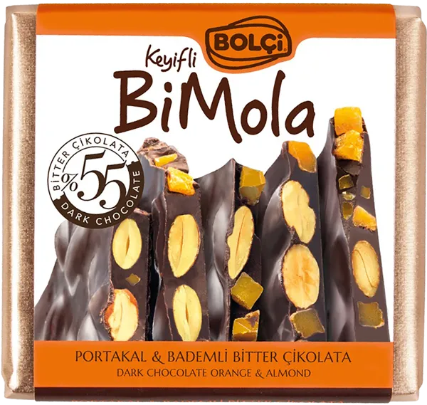 Изображение Шоколад темный 55% Болчи апельсин миндаль Болчи Чиколата кор, 70 г