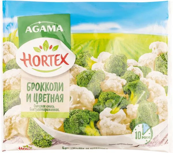 Изображение Овощная смесь замороженная Агама брокколи цветная капуста Агама м/у, 400 г