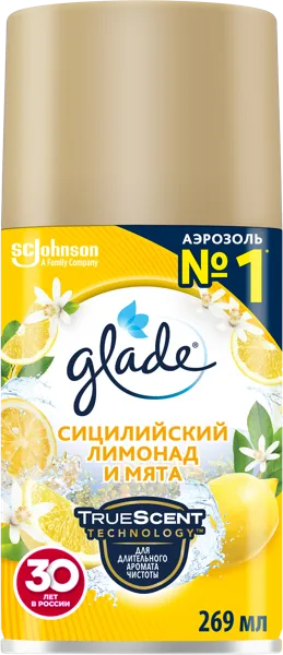 Изображение Освежитель воздуха запаска Глейд автоматик сицилийский лимонад мята Ай Си Джонсон ж/б, 269 мл
