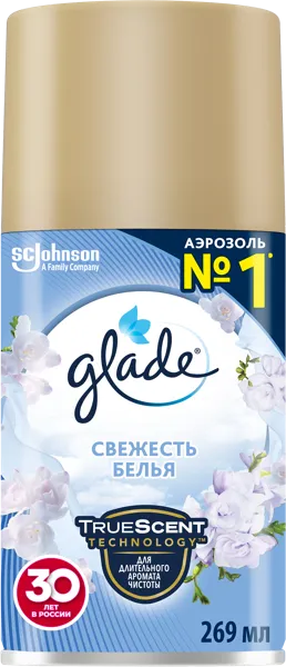 Изображение Освежитель воздуха запаска Глейд автоматик свежесть белья Ай Си Джонсон ж/б, 269 мл