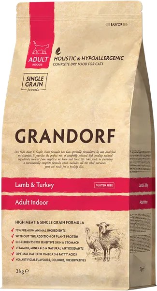 Изображение Корм для взрослых кошек Грандорф ягненок индейка Юнайтед Петфуд м/у, 2 КГ