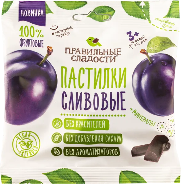 Изображение Пастила с 3-х лет Правильные сладости сливовая Пермская КФ м/у, 70 г