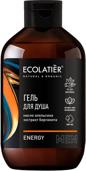 Изображение Гель для душа мужской Эколатье БИО энерджи ЭкоЛаборатория п/у, 400 мл