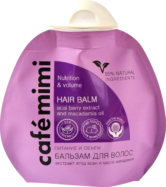 Изображение Бальзам для сухих волос Кафе мими ягоды асаи макадамия ДизайнСоап м/у, 100 мл