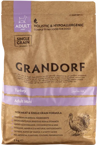 Изображение Корм для собак мелких пород Грандорф индейка Юнайтед Петфуд м/у, 3 КГ