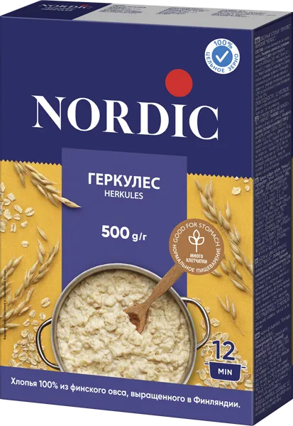 Изображение Хлопья овсяные Нордик 12 мин геркулес Копэкер Агро кор, 500 г