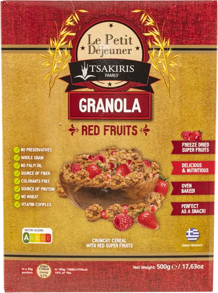 Изображение Гранола Ле Пети Дежени ягодная Тсакирис Фэмели кор, 500 г