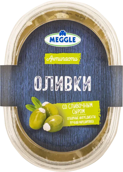 Изображение Антипасти со сливочным сыром Меггле оливки Меггле п/б, 210 г