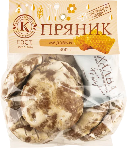 Изображение Пряники г.Новокубанск Фабрика Козлова медовые заварные Козлова м/у, 300 г