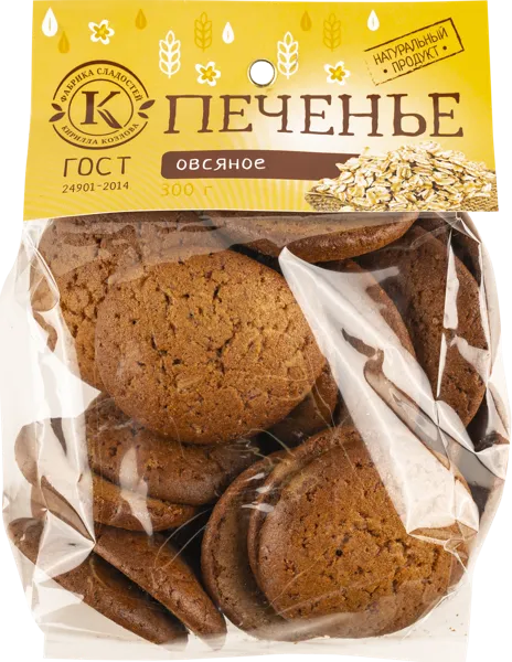 Изображение Печенье г.Новокубанск Фабрика Козлова овсяное Козлова м/у, 300 г