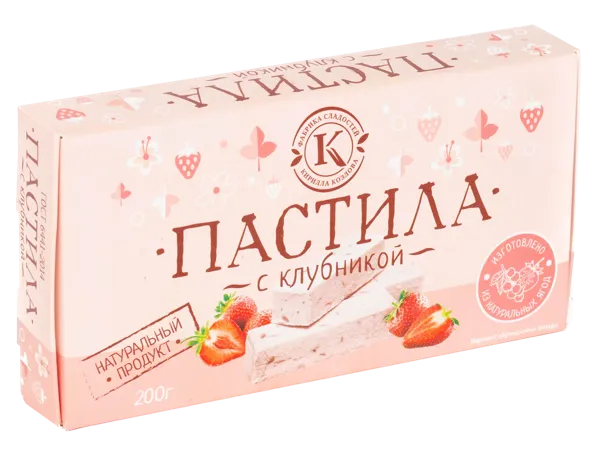 Изображение Пастила г.Новокубанск Фабрика Козлова с клубникой заварная Козлова кор, 180 г