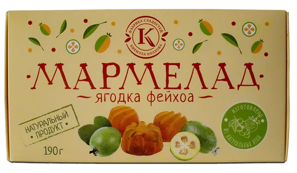 Изображение Мармелад г.Новокубанск Фабрика Козлова с фейхоа Козлова кор, 190 г