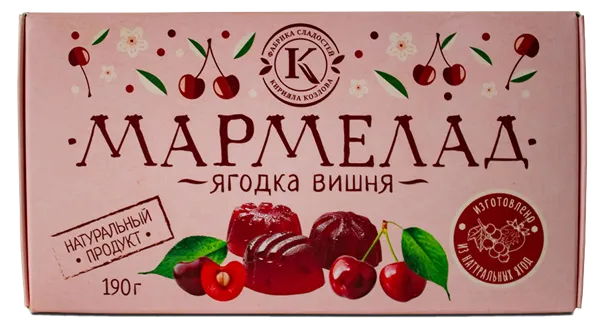 Изображение Мармелад г.Новокубанск Фабрика Козлова с вишней Козлова кор, 190 г