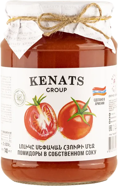 Изображение Томаты в собственном соку Кенац Кенац Груп с/б, 740 г