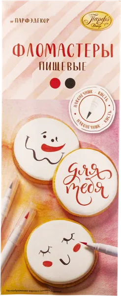 Изображение Фломастеры пищевые Парфэ красный черный Топ Продукт кор, 4 г