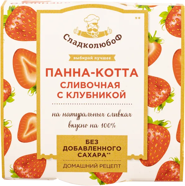 Изображение Десерт с клубникой Сладколюбоф панна-котта Полезный продукт п/б, 110 г
