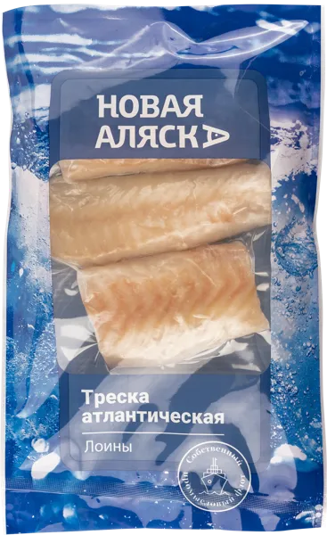 Изображение Рыба замороженная Новая Аляска треска филе б/к б/к Новая Аляска Волхов м/у, 400 г